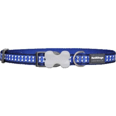 RED DINGO Red Dingo DC-RB-DB-ME Dog Collar Reflective Dark Blue; Medium DC-RB-DB-ME